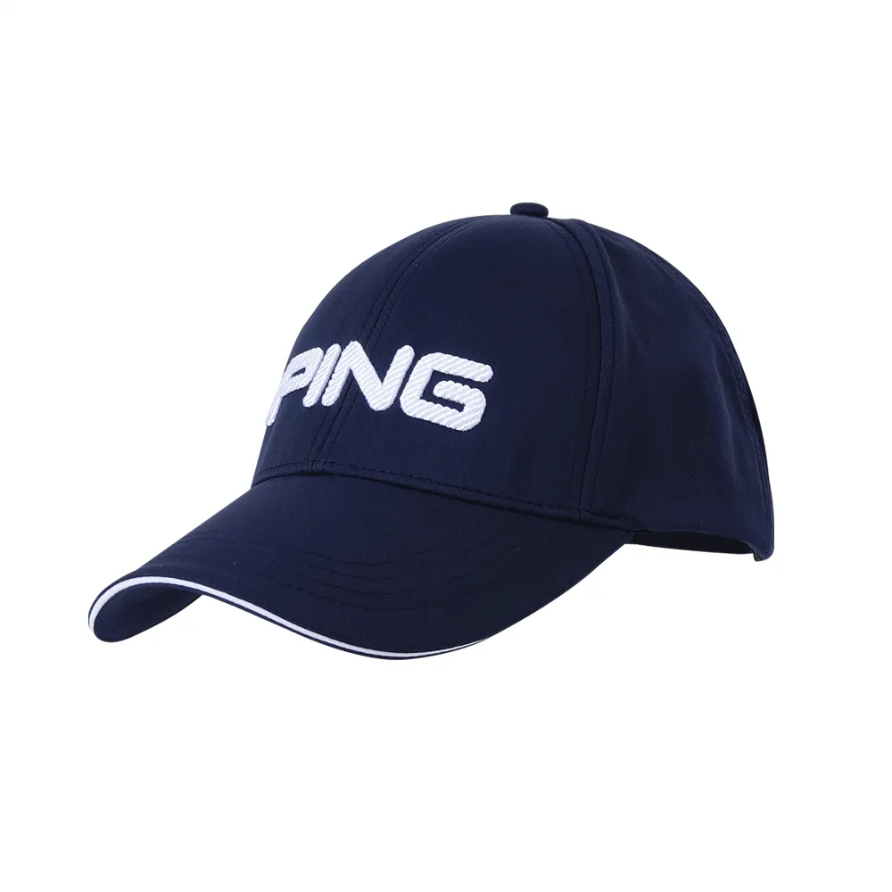 【PING】男款帽沿跳色高爾夫球帽-深藍(GOLF/高爾夫球帽/配件/PQ25110-58)