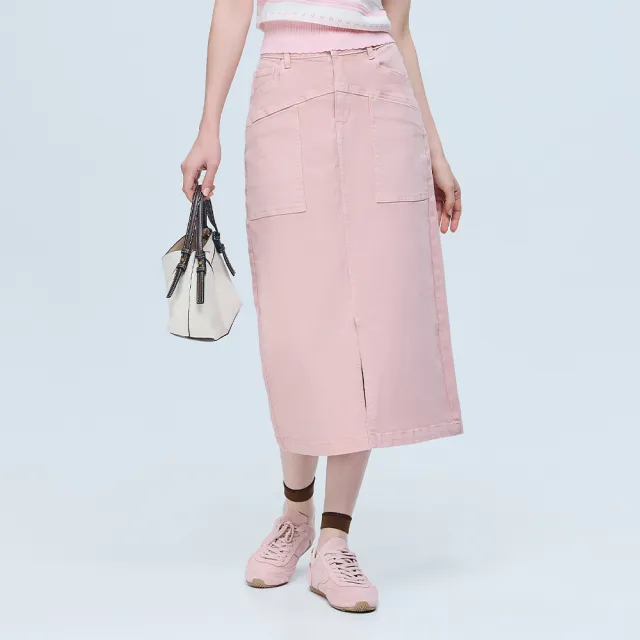 【ILEY 伊蕾】甜美牛仔長裙(粉;M-XL;1262268201)