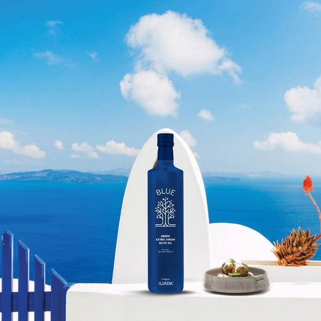 【萬家饗念】ILIADA希臘藍瓶冷壓初榨橄欖油 750ml 兩入組(酸價0.47% 生飲 煎 煮 炒 炸都可以)