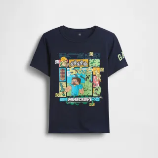 【GAP】GapKids × Minecraft當個創世神 圖案T恤-藍色(901536)