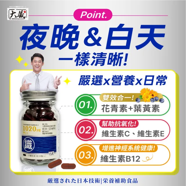 【healthi 健康式】Okura日本大蔵 瑞士A葉黃素 3瓶組(60粒/瓶 源自日本-助於維持在暗處視覺 買2送1)