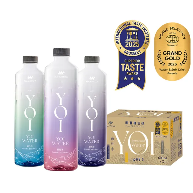 【NAYAQUA 耐雅格生技】YOI WATER 鹼性水 600mlx24入/箱(官方直營)