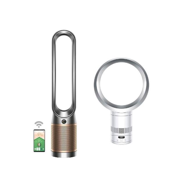 【dyson 戴森】TP12 Purifier Cool De-NOx 二合一甲醛NOx偵測涼風空氣清淨機(鎳金色)(超值組)