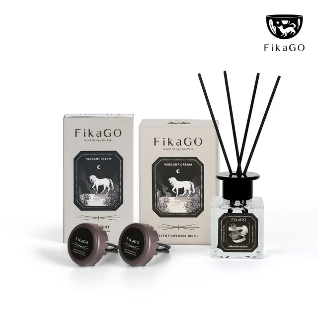【FikaGO】寵物友善香氛組 (擴香100mlx1+車用香氛2入組) 天然安全成份友善毛孩 香氛任選