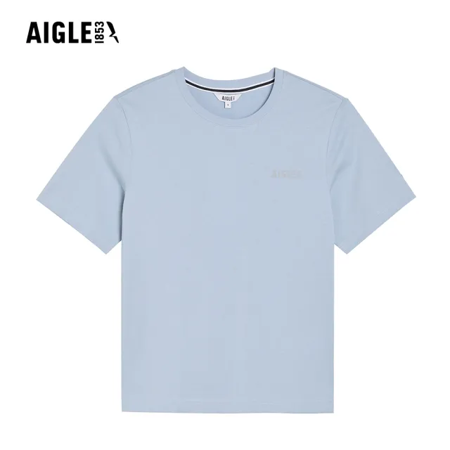 【AIGLE】快乾短袖T恤｜AG-6P003A049 淡藍(男上衣 女上衣 T恤 短袖T恤 快乾 吸濕排汗)