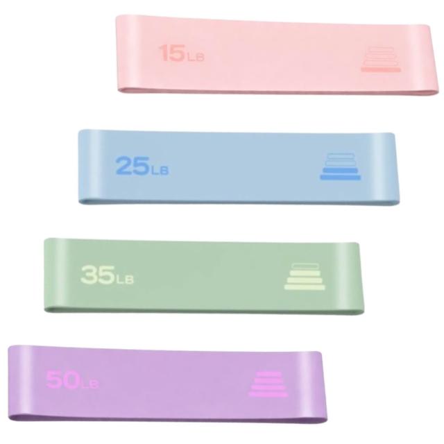【LEZER】彈力圈四入組 加寬加長阻力帶 乳膠圈 健身帶 彈力帶 瑜珈 皮拉提斯 瘦腿提臀