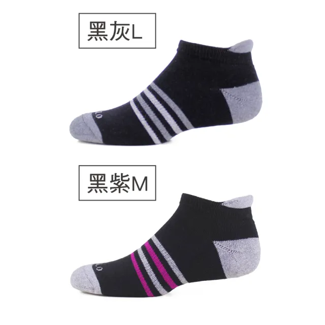 【PULO】3雙組 足弓加強條紋腳跟防磨踝襪(毛巾底氣墊襪/運動襪/足弓襪/防磨襪/裸襪/條紋襪/隱形襪/男女襪)