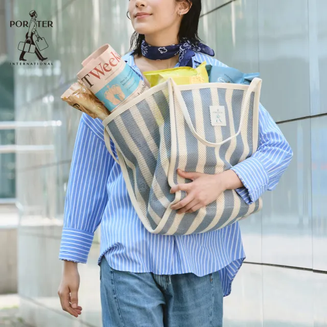 【PORTER INTERNATIONAL】輕盈結構AERO托特包(藍)