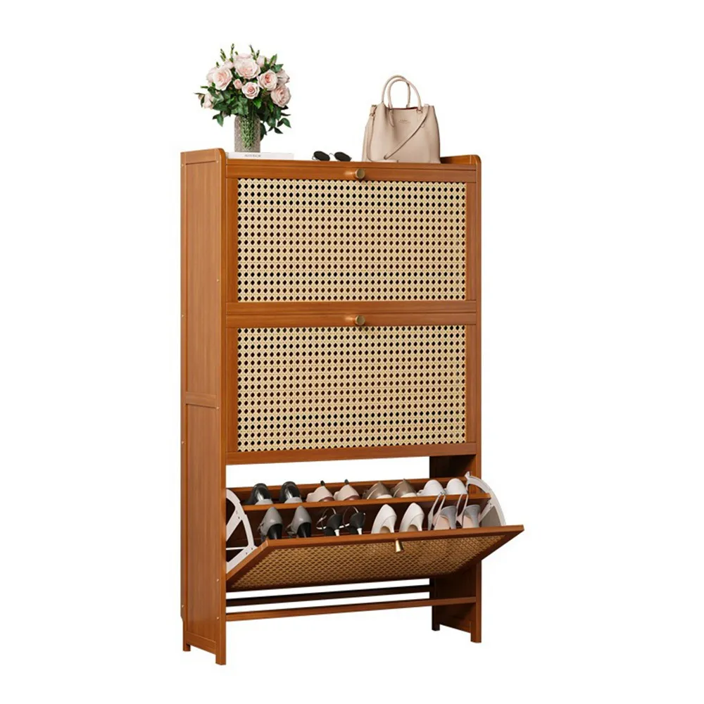 【Quality 聚家】鞋櫃 鞋架 翻鬥鞋櫃 超薄鞋櫃 玄關櫃 鞋架(70*24*120CM/翻鬥設計/透氣門/健康楠竹)