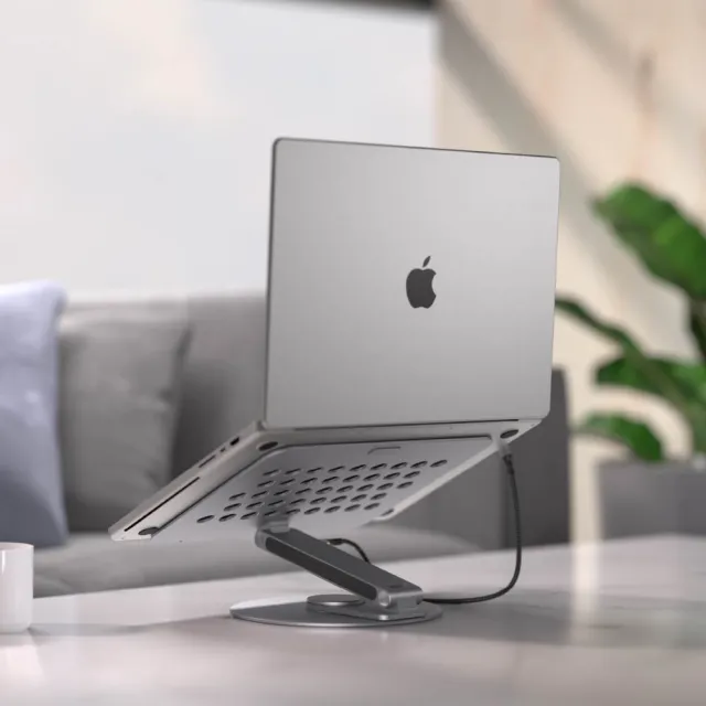 【ADAM 亞果元素】Hub 360 USB-C 八合一鋁合金旋轉摺疊支架集線器(摺疊支架集線器)