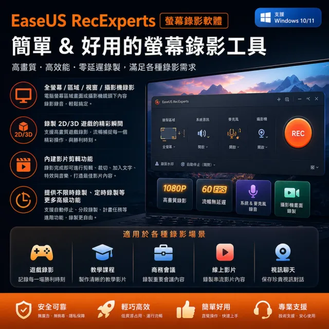 【EaseUS】RecExperts 螢幕錄影軟體終身版