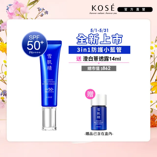 【KOSE 高絲】雪肌精 光感澄皙煥白防護乳35g+薏透露14mL
