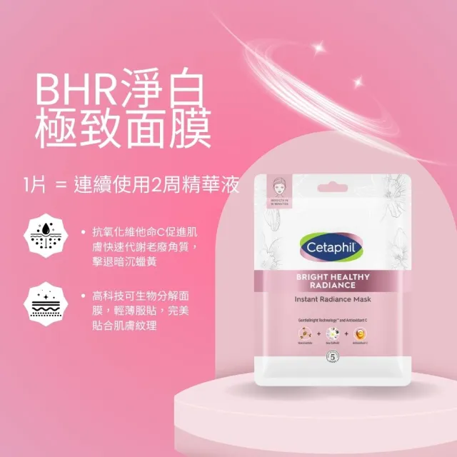 【Cetaphil 舒特膚】BHR淨白極致面膜 23ml 6片/盒