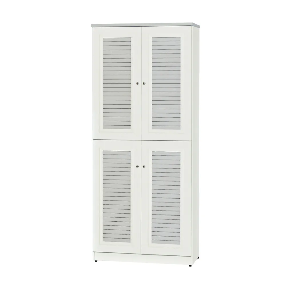 【文創集】皮尼 南亞塑鋼2.7尺百葉四開門高鞋櫃