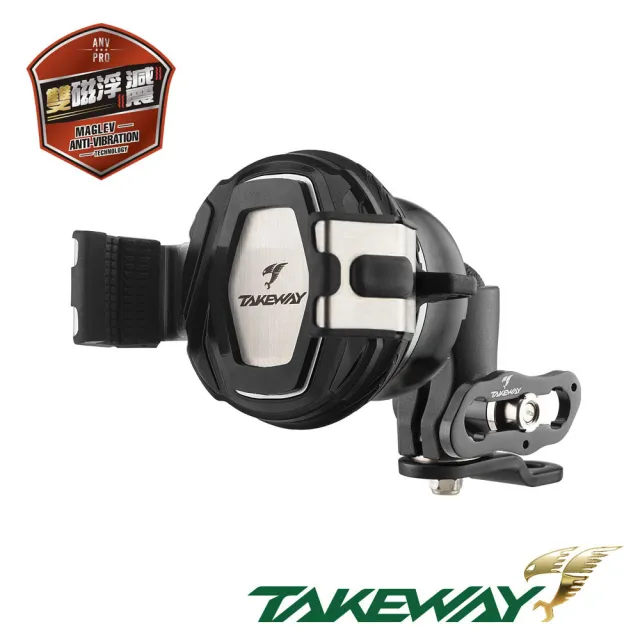 【TAKEWAY】黑隼2機車手機架-雙磁浮減震-後照鏡防盜版(LA3-PH08-AnvPRO/重機/摩托車導航手機夾)