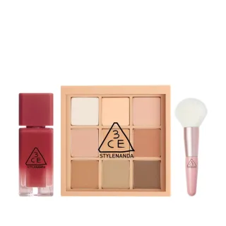 【3CE】護唇級!話題新品2件組 母親節送禮  #喜珗同款 (小果凍+九宮格眼影盤)（唇蜜/唇油/口紅/唇膏/唇釉)