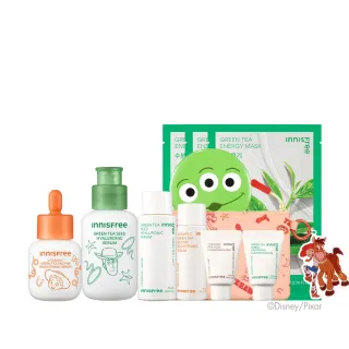 【innisfree】維他命C+綠茶淨亮保濕組(玩具總動員限定版/美白+保濕精華/母親節禮物)