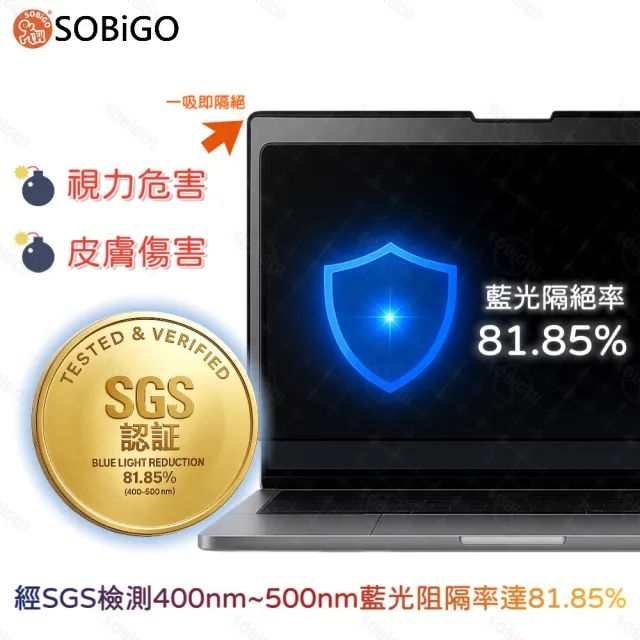 【SOBiGO】MacBook NEO 13 磁吸抗藍光防窺片 台灣品牌SGS(2026)