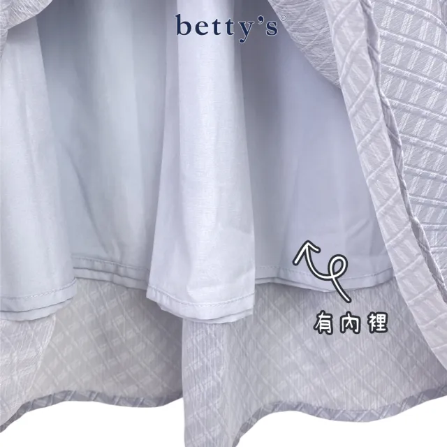 【betty’s 貝蒂思】雪紡格紋.印花蛋糕長裙(共二色)