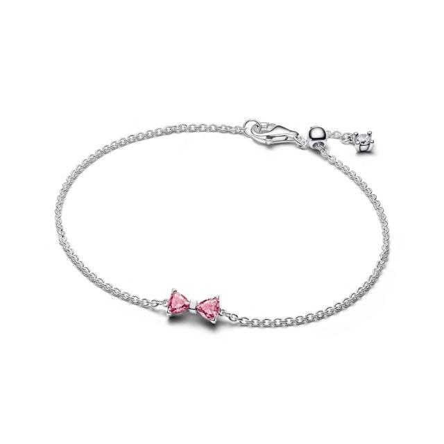 【Pandora 潘多拉】璀璨蝴蝶結手鏈-絕版品