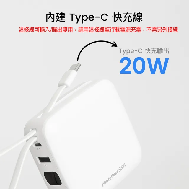 【Photofast】防爆SSB半固態行動電源 mini充 Qi2 10000mAh_38.5Wh(具3C認證 /MINISSB10000)