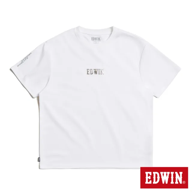 【EDWIN】男裝 吸濕排汗液態金屬短袖T恤(白色)