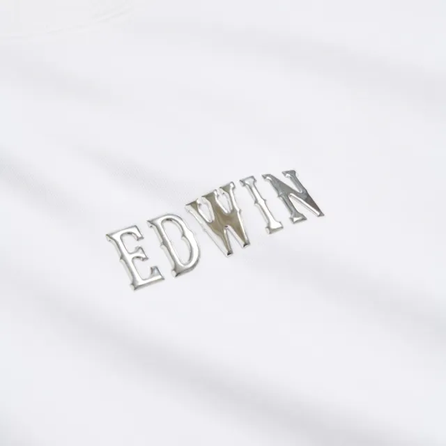 【EDWIN】男裝 吸濕排汗液態金屬短袖T恤(白色)