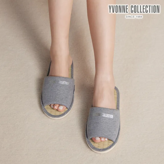 【YVONNE 以旺傢飾】經典藺草室內拖鞋-岩石灰(M/L)