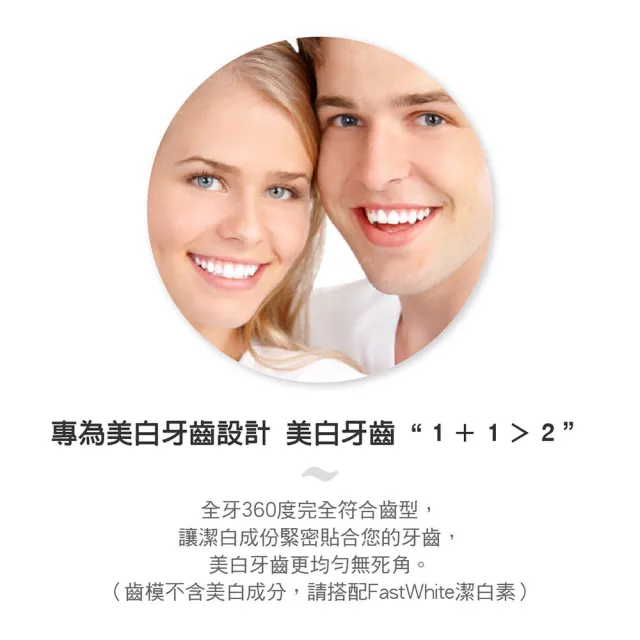 【FastWhite 齒速白】3D齒模牙托牙齒美白DIY自製齒模完全貼合齒型免熱水(非美白貼片)