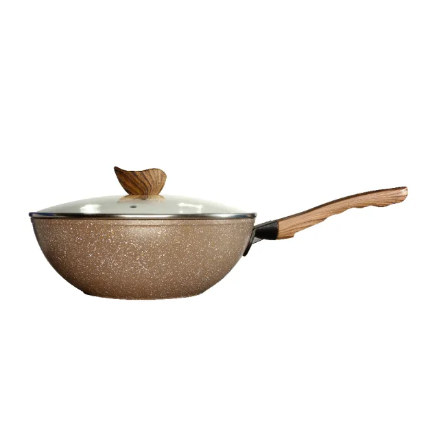 【shimizu 清水】輕岩韻健康炒鍋28CM(麥飯石鈦不沾)