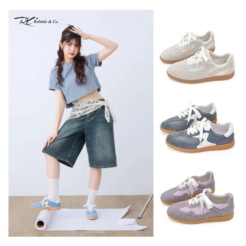 【Robinlo】真皮Q彈感復古法式德訓鞋小白鞋休閒鞋(多款任選)