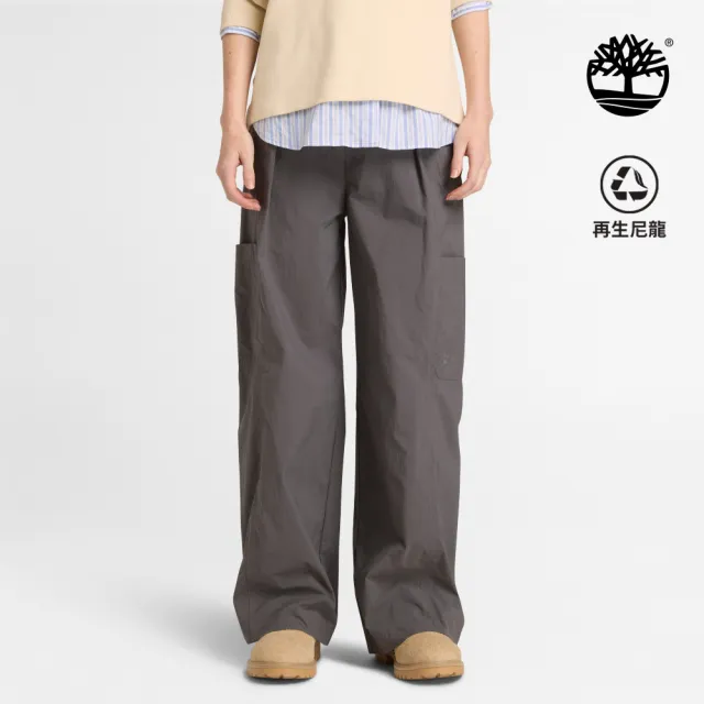 【Timberland】女款黑色寬版機能長褲(A42JFW08)