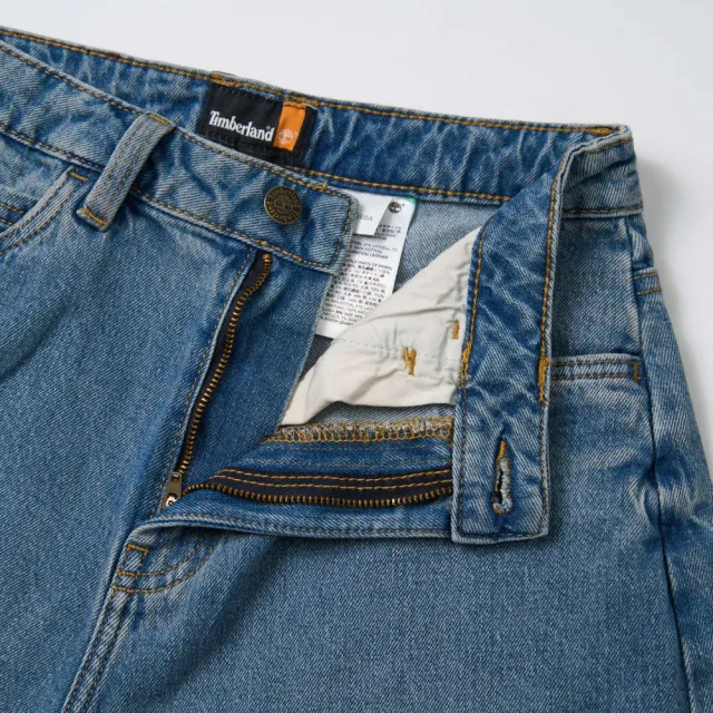 【Timberland】女款淺藍色丹寧短褲(A67T7BQ8)