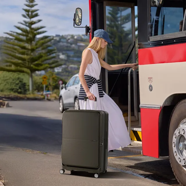 【Samsonite 新秀麗】28吋 FLATFORM 前開式/上掀式可擴充大容量輕量PC抗震輪行李箱(多色可選)