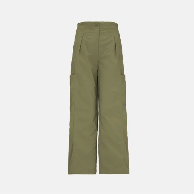 【Timberland】女款灰綠色寬版機能長褲(A42JF590)