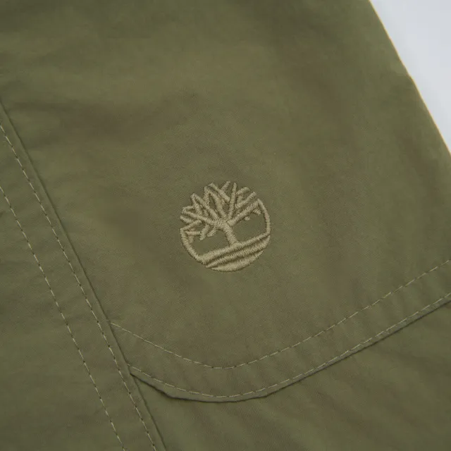 【Timberland】女款灰綠色寬版機能長褲(A42JF590)