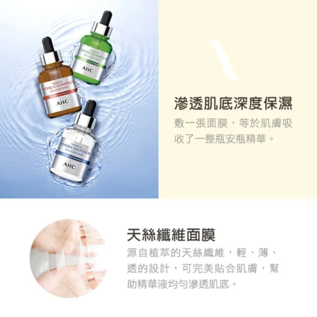 【AHC】安瓶精華天絲纖維面膜_玻尿酸保濕5片/盒 2入(缺水暗沉救星/修護面膜/保濕)