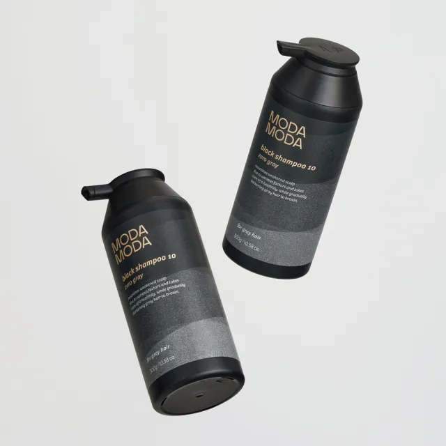 【MODA MODA】正貨保證 向原廠正式進口 ZERO GRAY黑色洗髮精300gx2入組(遮白髮/黑髮素/白髮補色/白髮染)