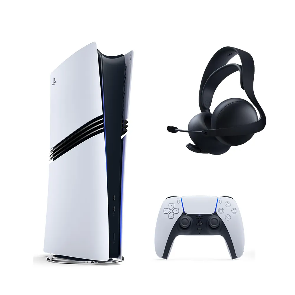 【SONY 索尼】PS5 Pro 遊戲主機+《PS5 PULSE PULSE Elite無線耳機組(午夜黑)》