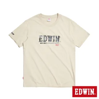 【EDWIN】男裝 加大碼 輪胎痕印花短袖T恤(灰卡其)