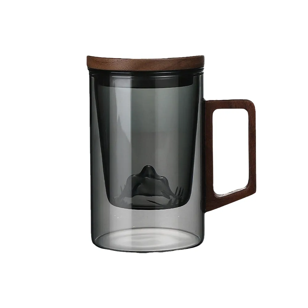 【South Life】日式泡茶三件杯 觀山杯(茶水分離泡茶杯 玻璃泡茶杯 茶具 玻璃茶壺 泡茶組 日式茶杯 玻璃杯)