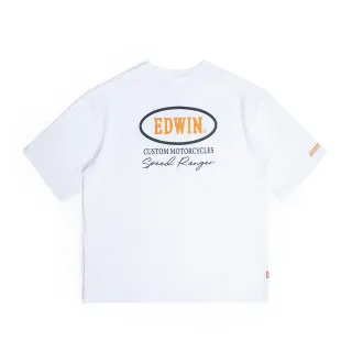 【EDWIN】男裝 大寬版徽章短袖T恤(白色)