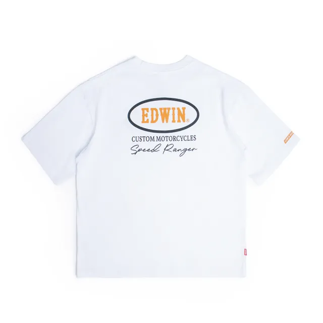 【EDWIN】男裝 大寬版徽章短袖T恤(白色)