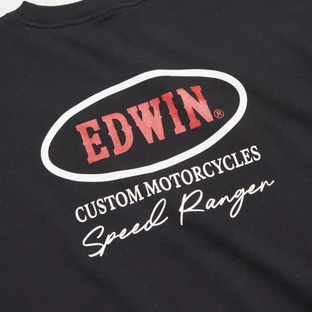 【EDWIN】男裝 大寬版徽章短袖T恤(黑色)