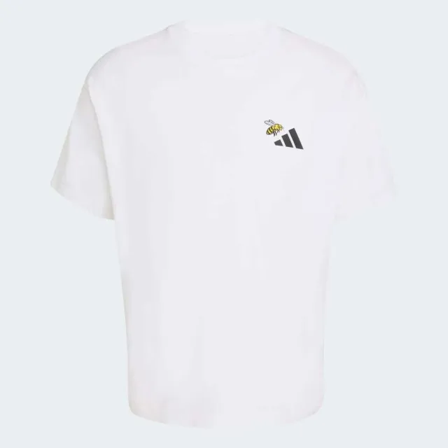 【adidas 愛迪達】U Nature G T 男女 T恤 運動上衣 白 亞版 純棉 背面印花(KB9612)