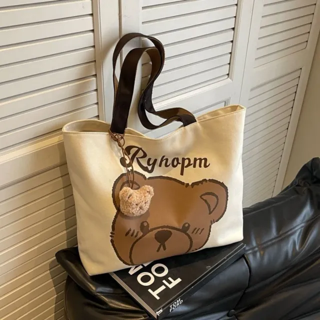 【米蘭精品】極速出貨 手提包帆布肩背包托特包側背包單肩包隨身女包(加厚刺繡字母4款74jn38)