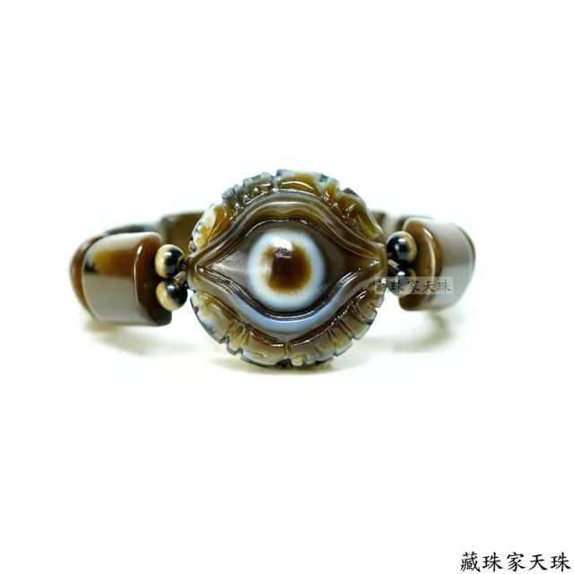 【藏珠家】精品32mm財咒天眼+不動明王咒天珠手鍊