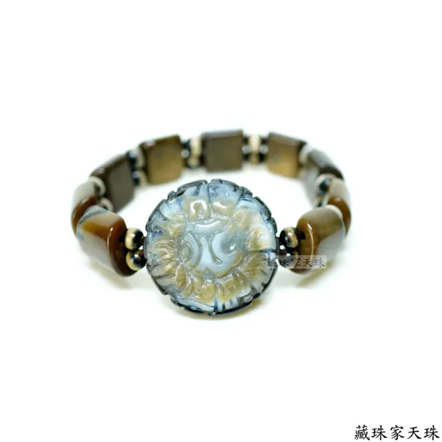 【藏珠家】精品32mm財咒天眼+不動明王咒天珠手鍊