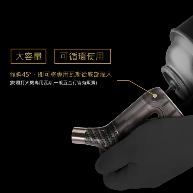【富山香堂】拜拜不燙手 噴射充氣火焰時尚天然氣防風打火機-可補充瓦斯(禮佛/祭祀/點火/露營)