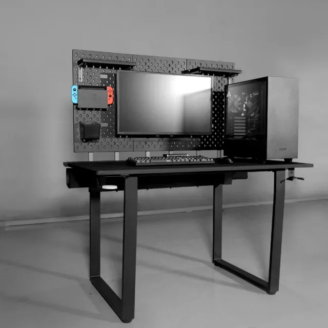 【Dezctop】Bifrost 120 多功能電腦桌 120x70cm-附洞洞板層板組 含運送到府 (電競桌/書桌/辦公桌/工作桌)